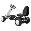 První pedálová motokára pro nejmladší bílá + Řetězový pohon + Kolečka s gumou