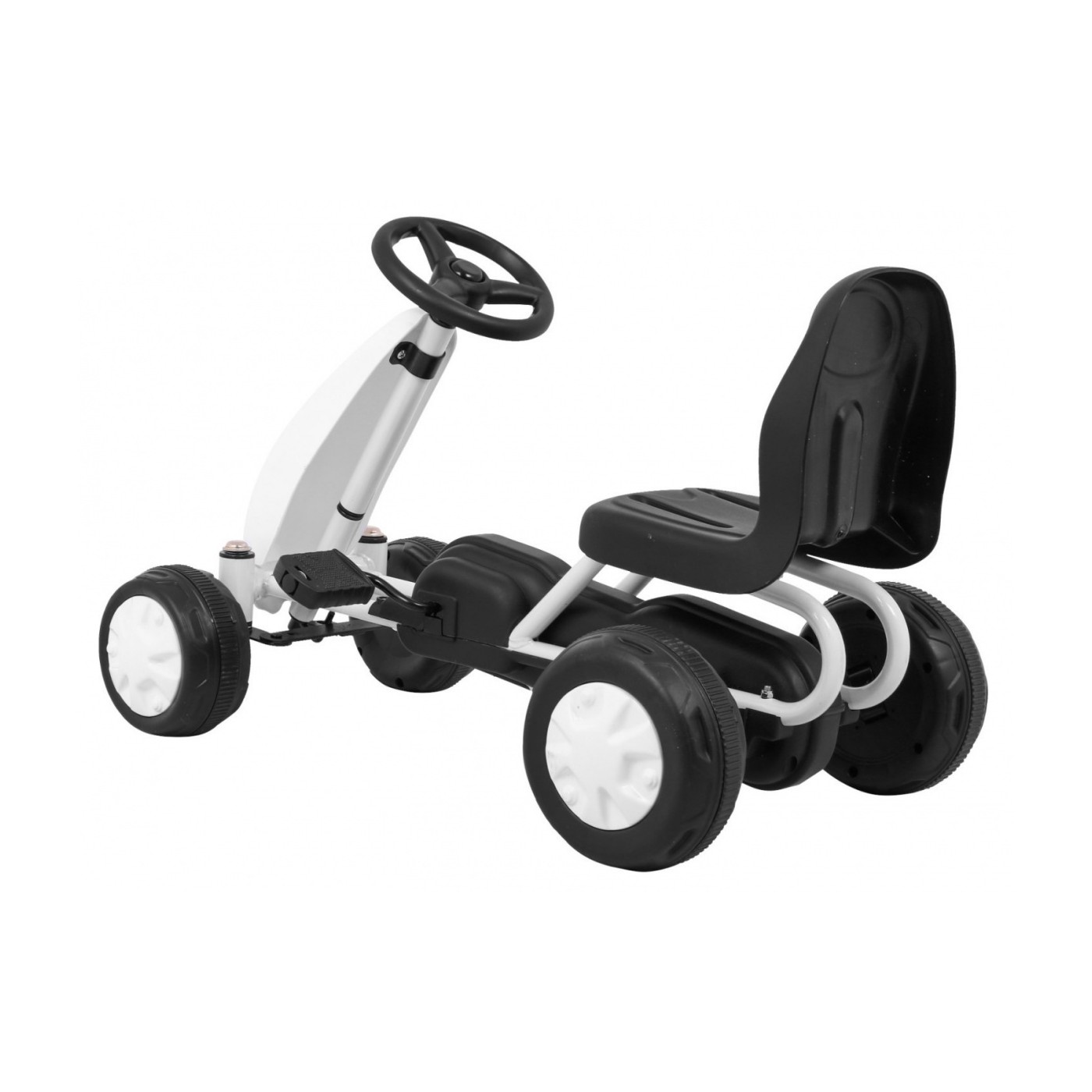 První pedálová motokára pro nejmladší bílá + Řetězový pohon + Kolečka s gumou
