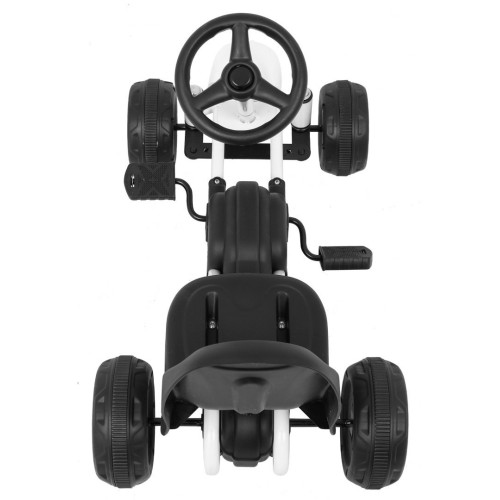 První pedálová motokára pro nejmladší bílá + Řetězový pohon + Kolečka s gumou