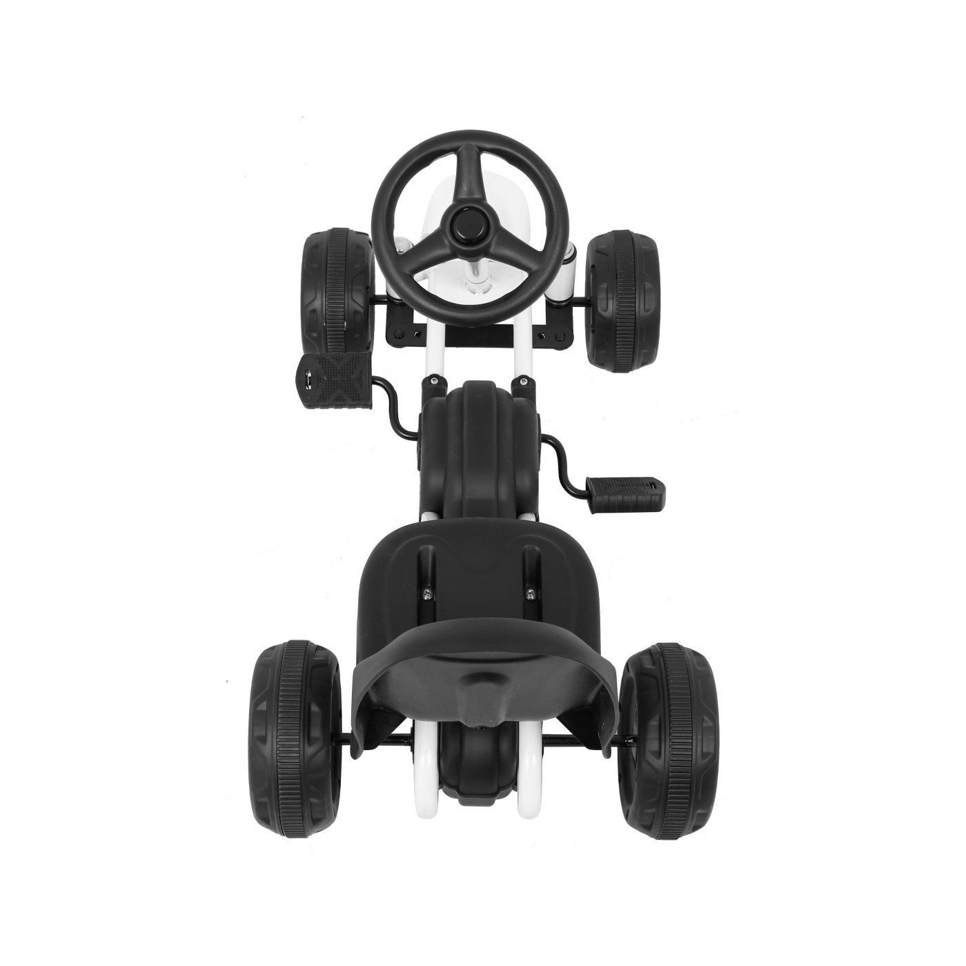 První pedálová motokára pro nejmladší bílá + Řetězový pohon + Kolečka s gumou