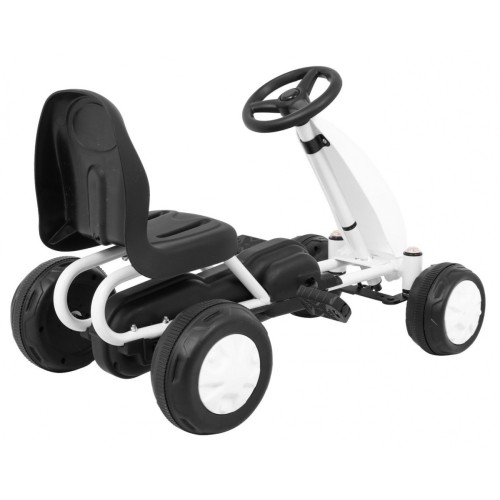První pedálová motokára pro nejmladší bílá + Řetězový pohon + Kolečka s gumou