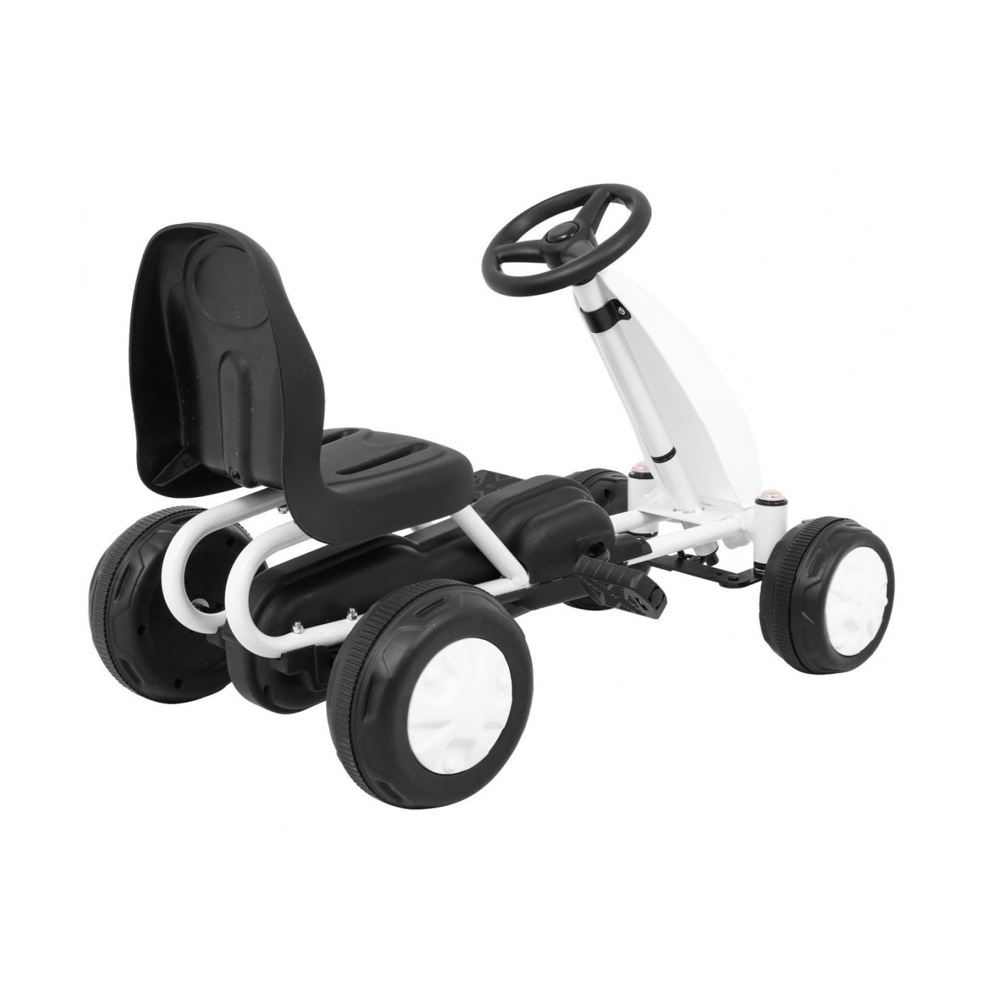 První pedálová motokára pro nejmladší bílá + Řetězový pohon + Kolečka s gumou