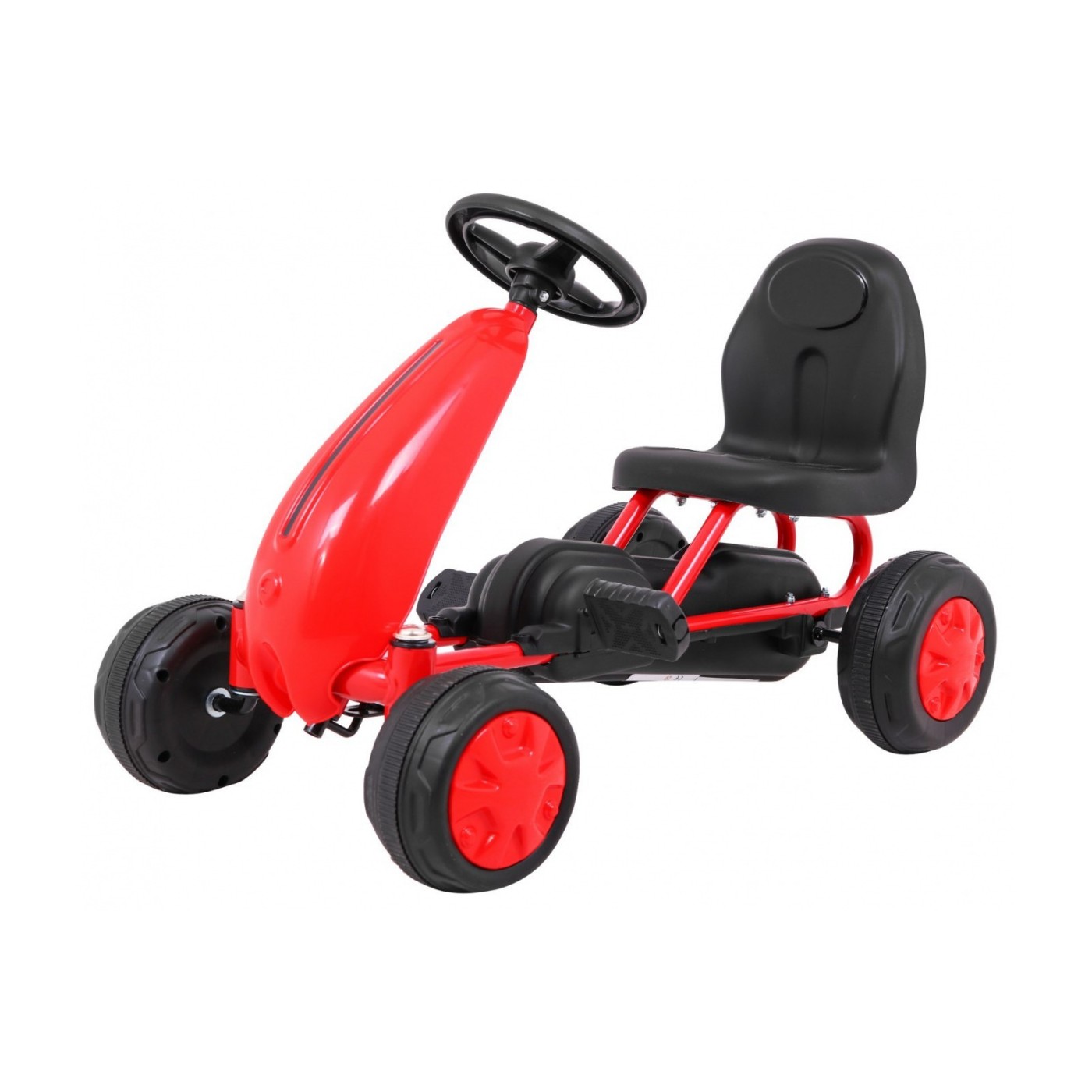 První pedálová motokára pro mladší děti červená + řetězový pohon + gumová kola