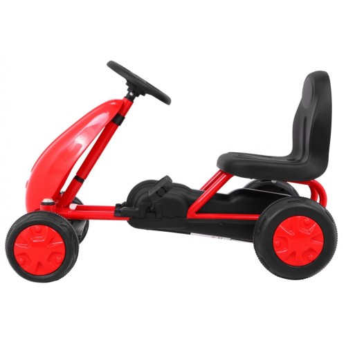 První pedálová motokára pro mladší děti červená + řetězový pohon + gumová kola
