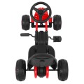 První pedálová motokára pro mladší děti červená + řetězový pohon + gumová kola