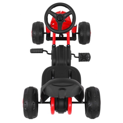 První pedálová motokára pro mladší děti červená + řetězový pohon + gumová kola