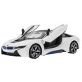 BMW i8 bílé RASTAR model 1:14  auto na dálkové ovládání + 2,4 GHz dálkové ovládání
