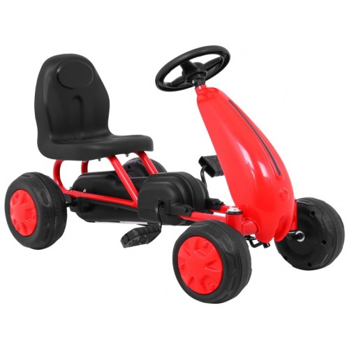 První pedálová motokára pro mladší děti červená + řetězový pohon + gumová kola
