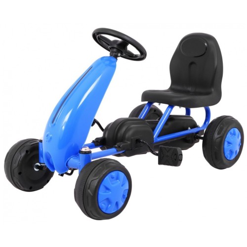 První pedálová motokára pro mladší děti modrá + řetězový pohon + gumová kola