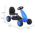 První pedálová motokára pro mladší děti modrá + řetězový pohon + gumová kola