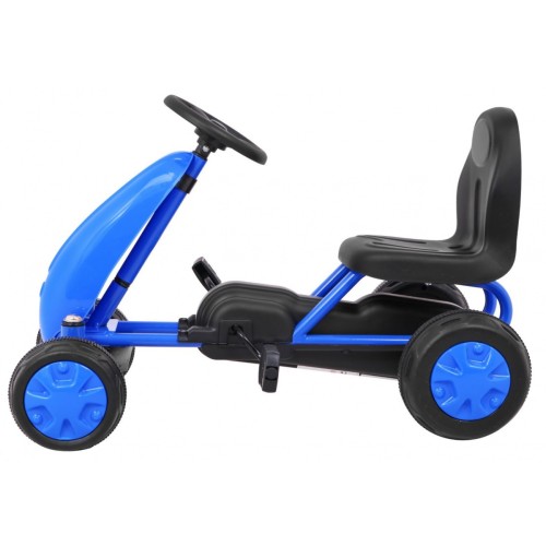 První pedálová motokára pro mladší děti modrá + řetězový pohon + gumová kola