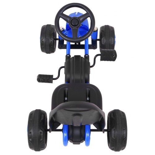 První pedálová motokára pro mladší děti modrá + řetězový pohon + gumová kola