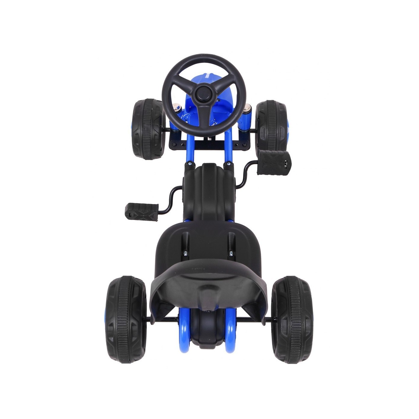 První pedálová motokára pro mladší děti modrá + řetězový pohon + gumová kola