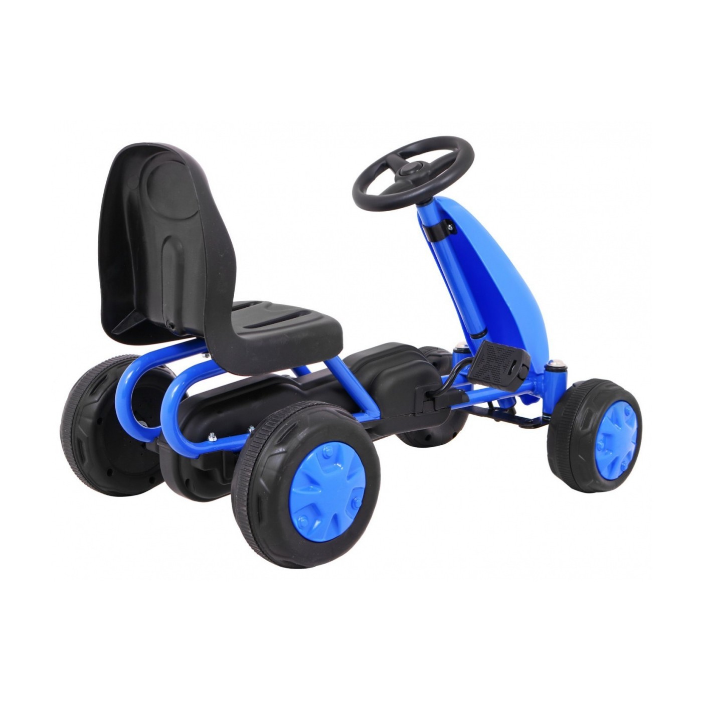 První pedálová motokára pro mladší děti modrá + řetězový pohon + gumová kola