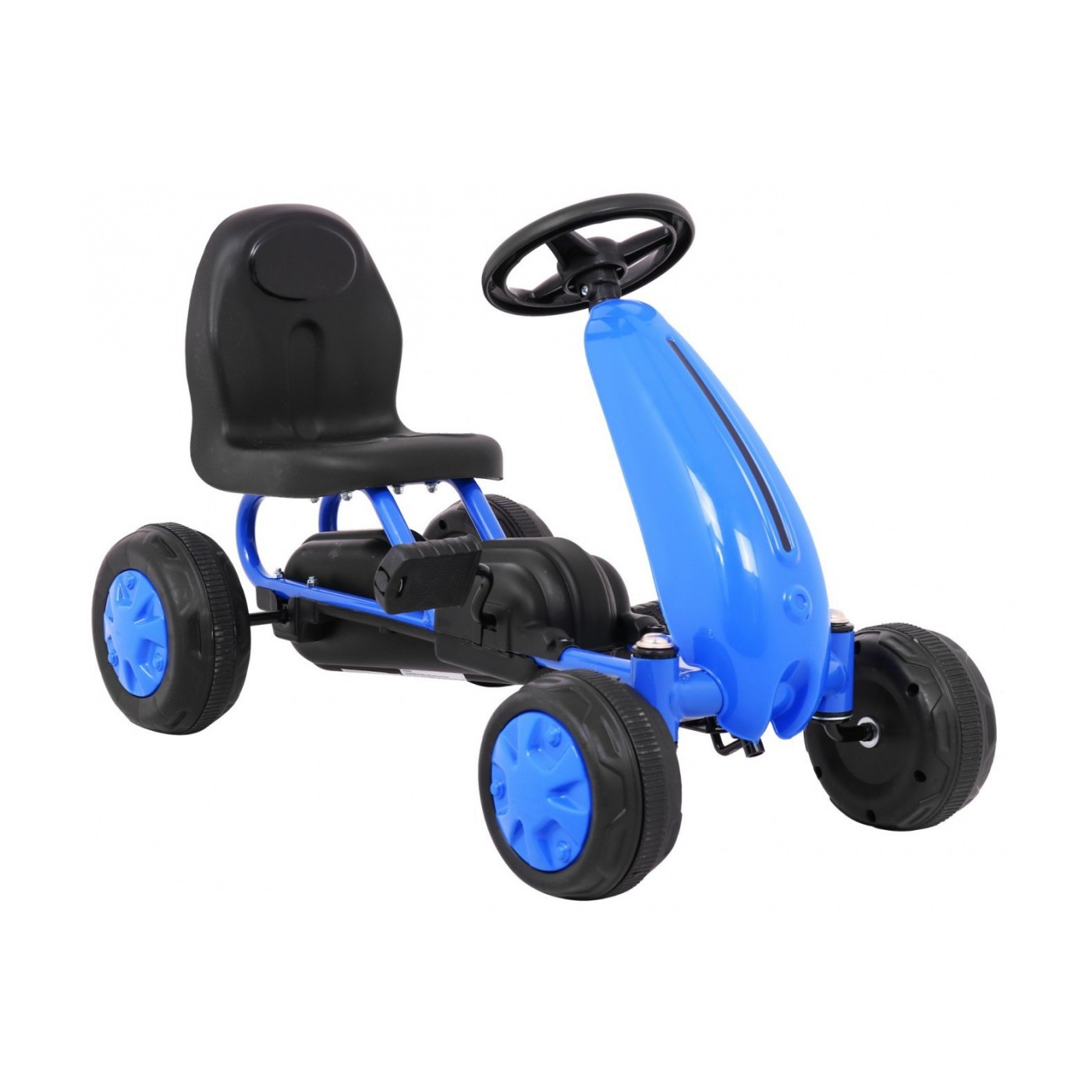První pedálová motokára pro mladší děti modrá + řetězový pohon + gumová kola