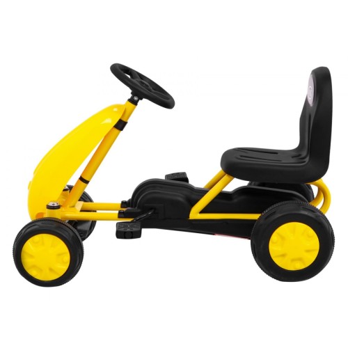 První pedálová motokára pro nejmladší žlutá + řetězový pohon + kola z gumy