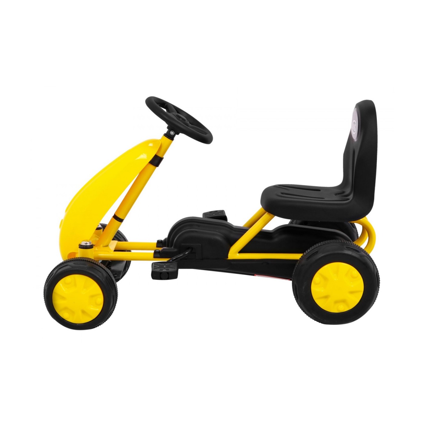První pedálová motokára pro nejmladší žlutá + řetězový pohon + kola z gumy