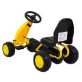 První pedálová motokára pro nejmladší žlutá + řetězový pohon + kola z gumy