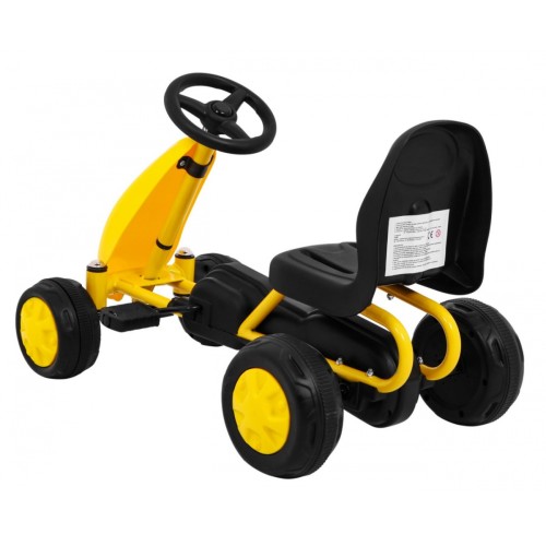První pedálová motokára pro nejmladší žlutá + řetězový pohon + kola z gumy