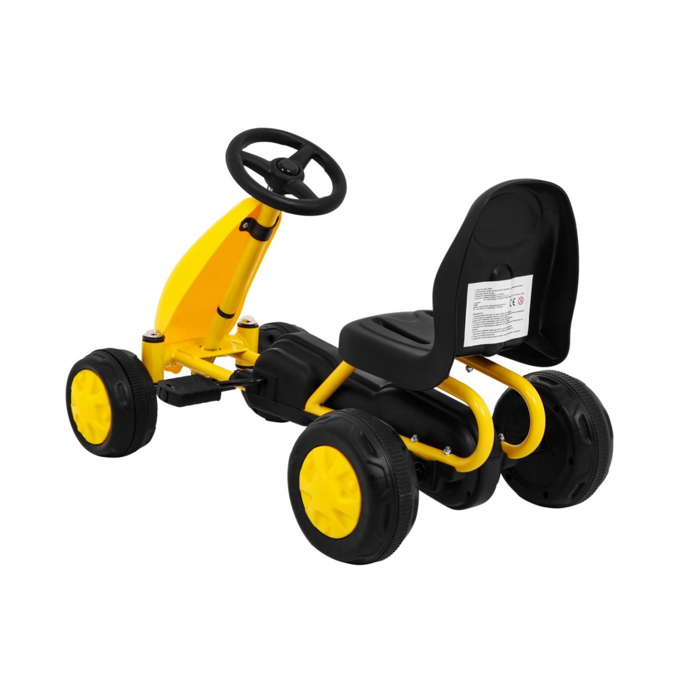První pedálová motokára pro nejmladší žlutá + řetězový pohon + kola z gumy