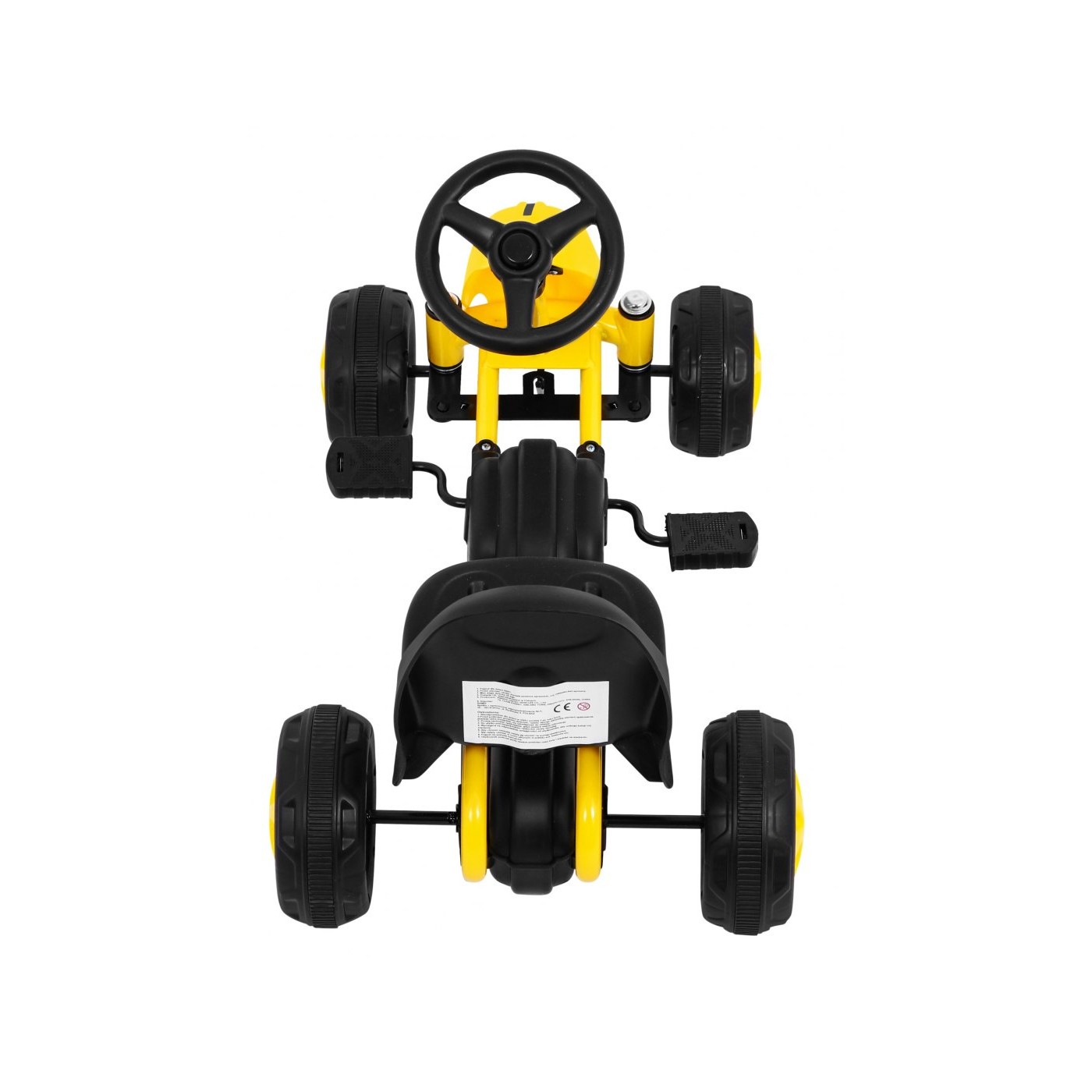 První pedálová motokára pro nejmladší žlutá + řetězový pohon + kola z gumy