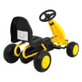 První pedálová motokára pro nejmladší žlutá + řetězový pohon + kola z gumy