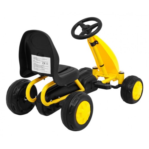První pedálová motokára pro nejmladší žlutá + řetězový pohon + kola z gumy