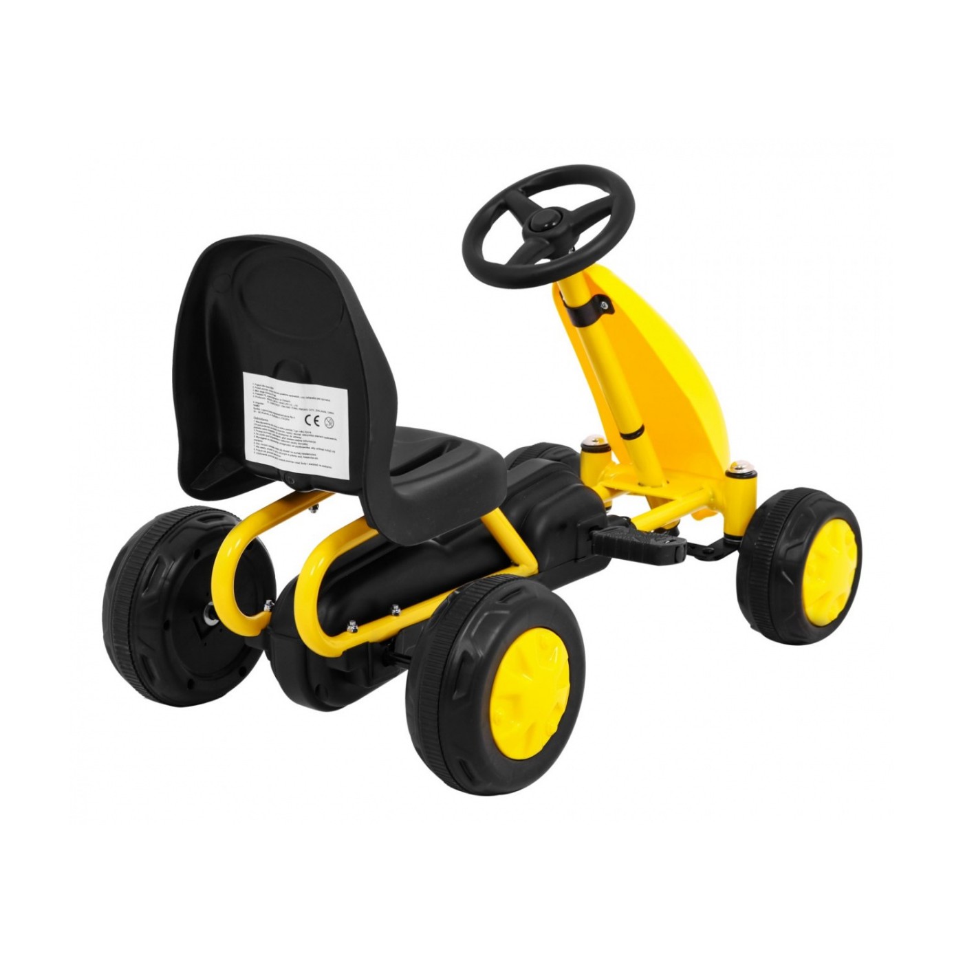 První pedálová motokára pro nejmladší žlutá + řetězový pohon + kola z gumy