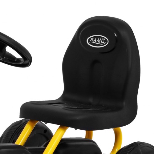 První pedálová motokára pro nejmladší žlutá + řetězový pohon + kola z gumy