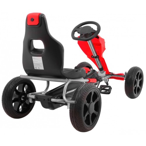 Grand Ride Kart 3 + na pedály pro děti + červená EVA kola nastavení sedadla ruční brzda