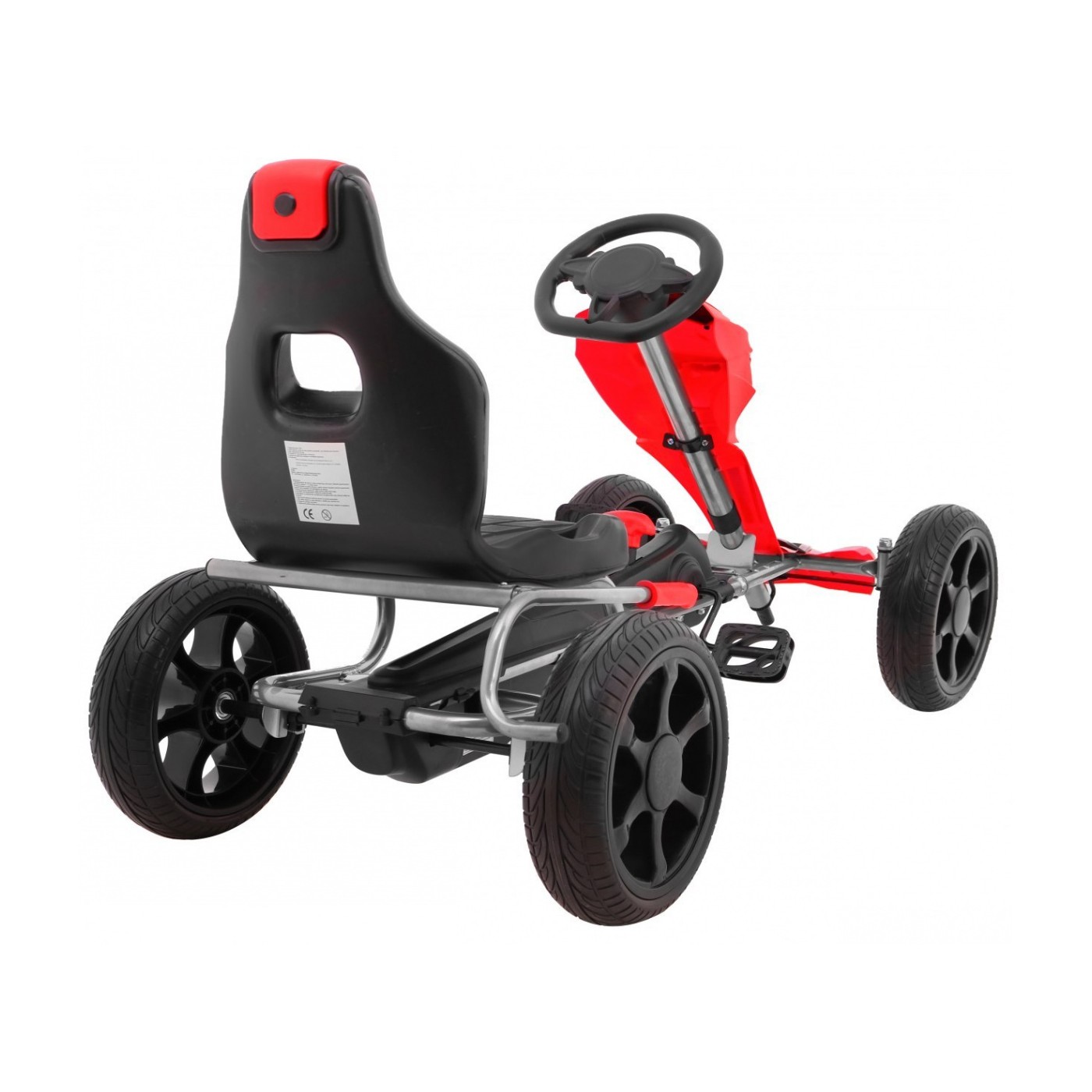 Grand Ride Kart 3 + na pedály pro děti + červená EVA kola nastavení sedadla ruční brzda
