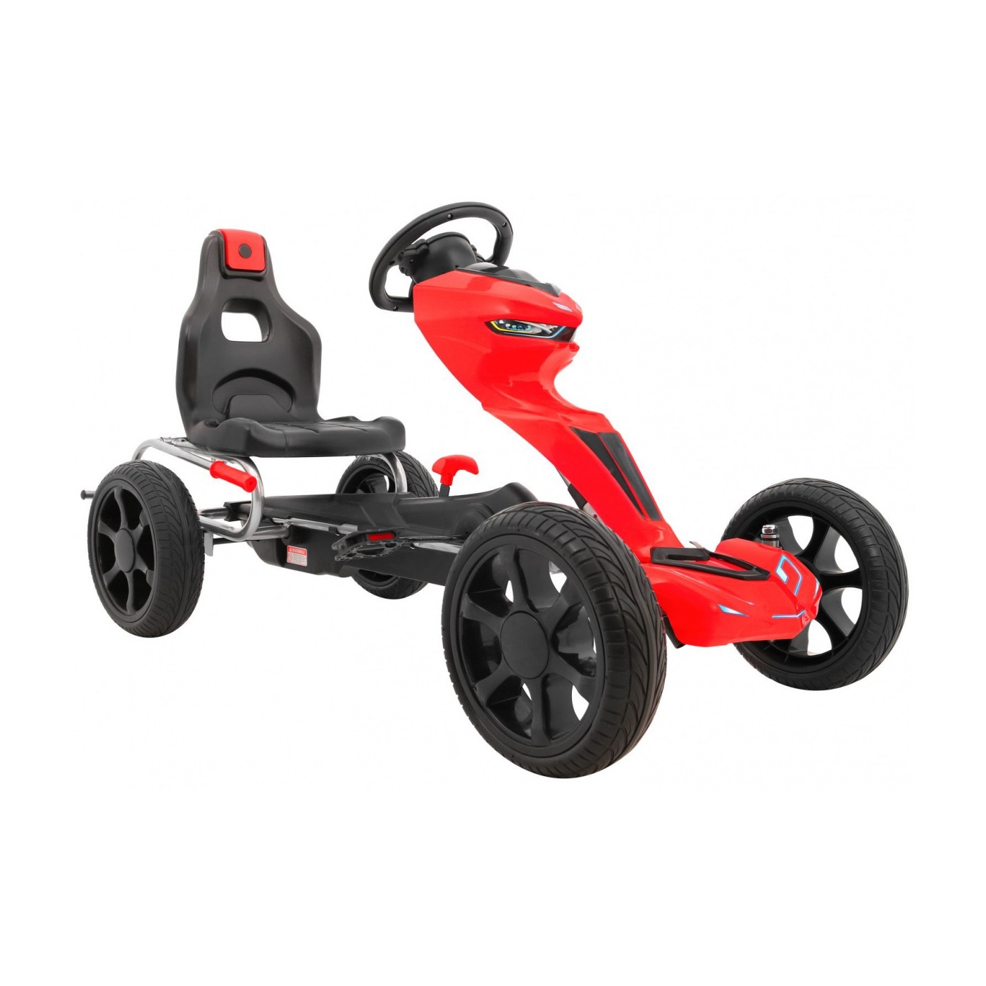 Grand Ride Kart 3 + na pedály pro děti + červená EVA kola nastavení sedadla ruční brzda