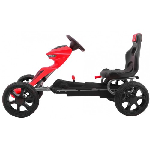 Grand Ride Kart 3 + na pedály pro děti + červená EVA kola nastavení sedadla ruční brzda