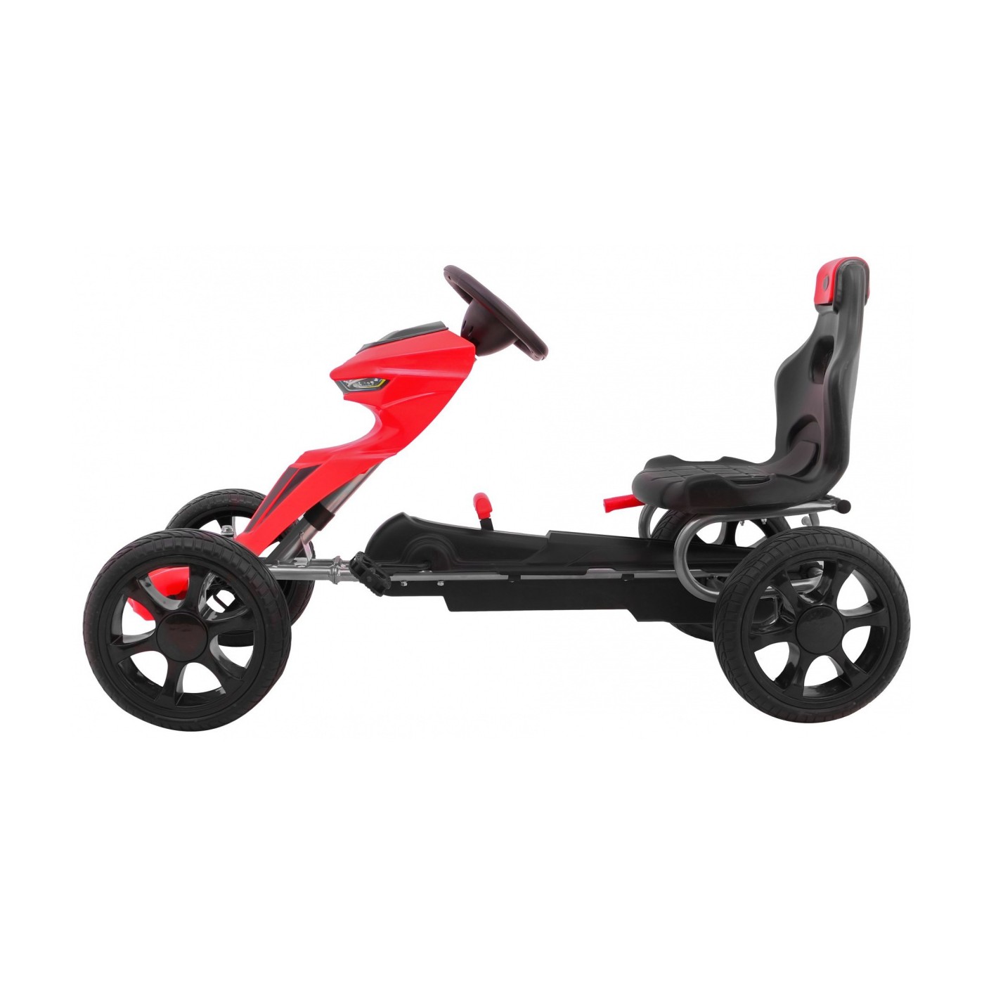 Grand Ride Kart 3 + na pedály pro děti + červená EVA kola nastavení sedadla ruční brzda