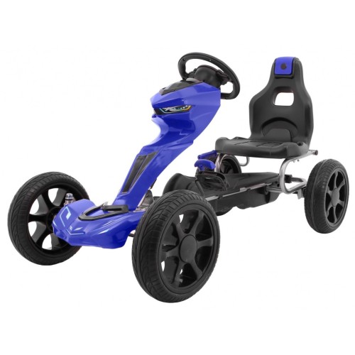  Grand Ride Kart na pedály pro děti 3+ modrá EVA kola nastavení sedadla ruční brzda