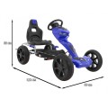  Grand Ride Kart na pedály pro děti 3+ modrá EVA kola nastavení sedadla ruční brzda