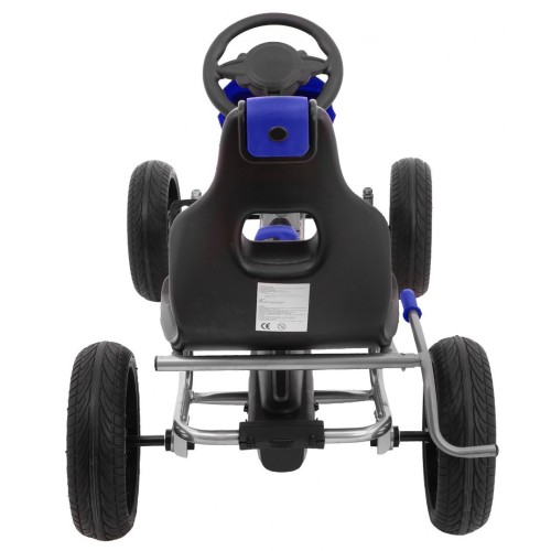  Grand Ride Kart na pedály pro děti 3+ modrá EVA kola nastavení sedadla ruční brzda