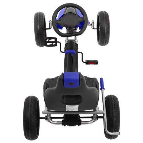  Grand Ride Kart na pedály pro děti 3+ modrá EVA kola nastavení sedadla ruční brzda
