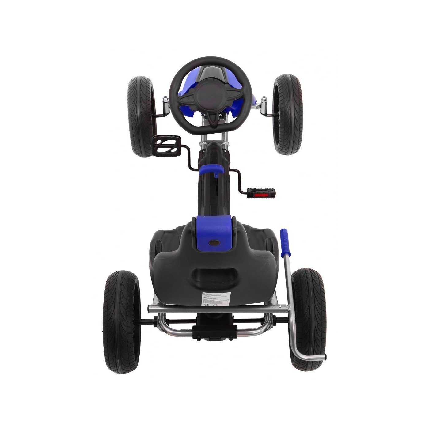  Grand Ride Kart na pedály pro děti 3+ modrá EVA kola nastavení sedadla ruční brzda