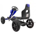  Grand Ride Kart na pedály pro děti 3+ modrá EVA kola nastavení sedadla ruční brzda