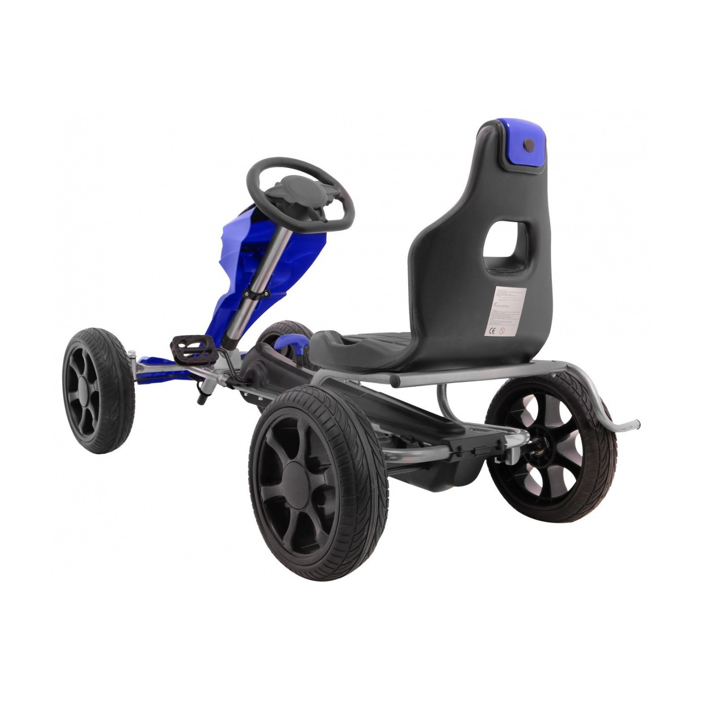  Grand Ride Kart na pedály pro děti 3+ modrá EVA kola nastavení sedadla ruční brzda