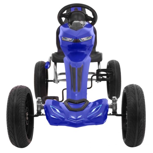  Grand Ride Kart na pedály pro děti 3+ modrá EVA kola nastavení sedadla ruční brzda