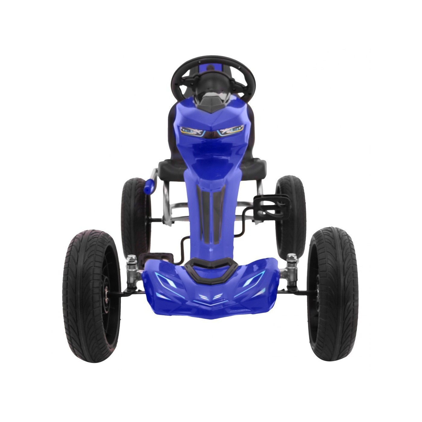  Grand Ride Kart na pedály pro děti 3+ modrá EVA kola nastavení sedadla ruční brzda