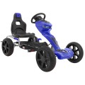  Grand Ride Kart na pedály pro děti 3+ modrá EVA kola nastavení sedadla ruční brzda