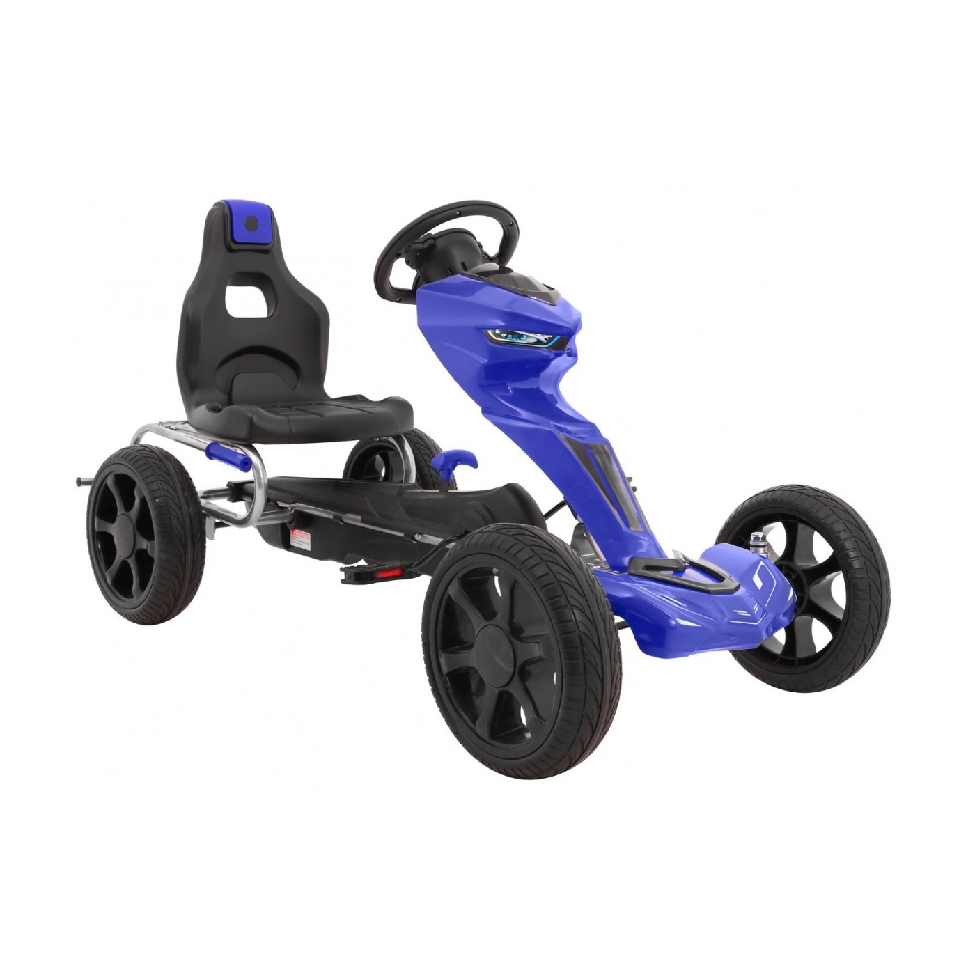 Grand Ride Kart na pedály pro děti 3+ modrá EVA kola nastavení sedadla ruční brzda