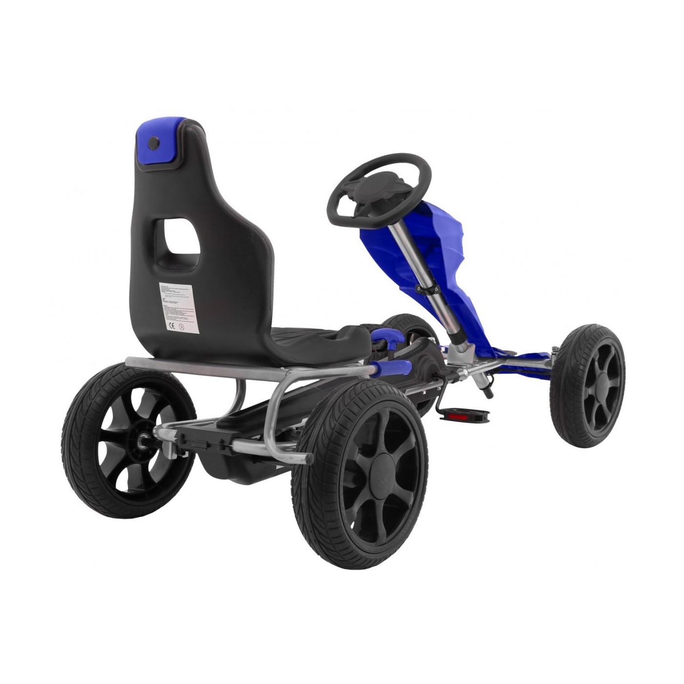  Grand Ride Kart na pedály pro děti 3+ modrá EVA kola nastavení sedadla ruční brzda