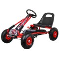 Dětský pedál Air Go-kart na pedály pro děti  3+ červená + nahuštěné pneumatiky + nastavitelné sedadlo