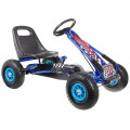 Dětský pedál Air Go-kart na pedály pro děti 3+ modrá + nahuštěné pneumatiky + nastavitelné sedadlo
