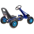 Dětský pedál Air Go-kart na pedály pro děti 3+ modrá + nahuštěné pneumatiky + nastavitelné sedadlo