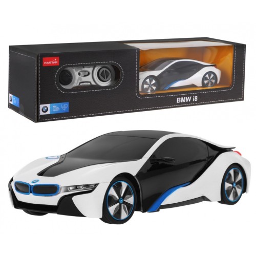 BMW i8 bílé RASTAR model 1:24  auto na dálkové ovládání + 2,4 GHz dálkové ovládání